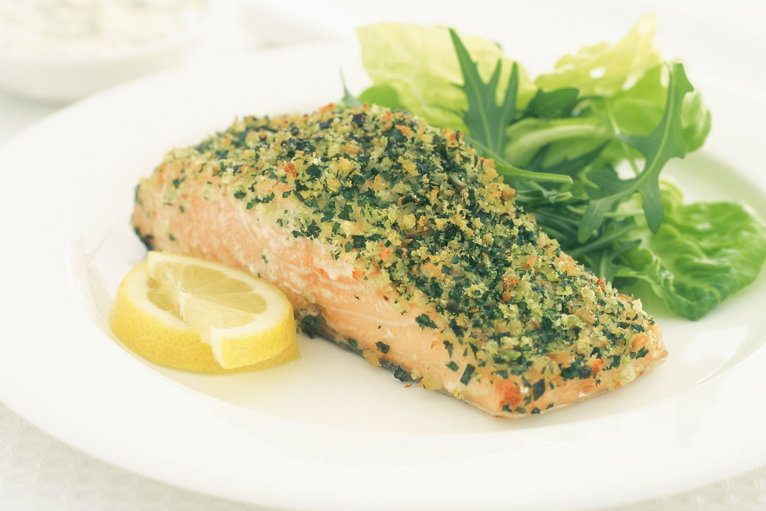 Order Herb Crusted Salmon Filet food online from New York Pizza - Elliston Place store, Nashville on bringmethat.com