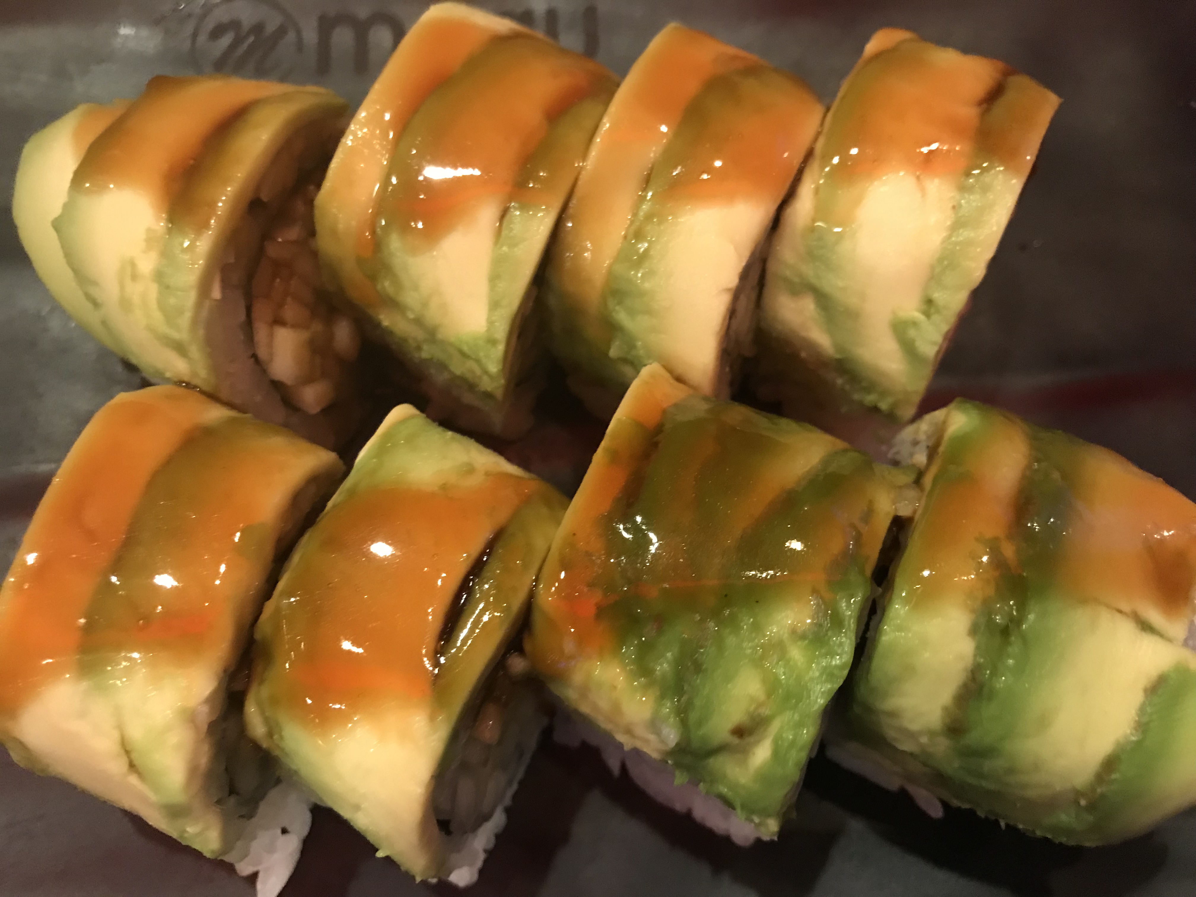 Order 20. Green Dragon Roll food online from Megu Sushi Japanese Cuisine store, Cherry Hill on bringmethat.com