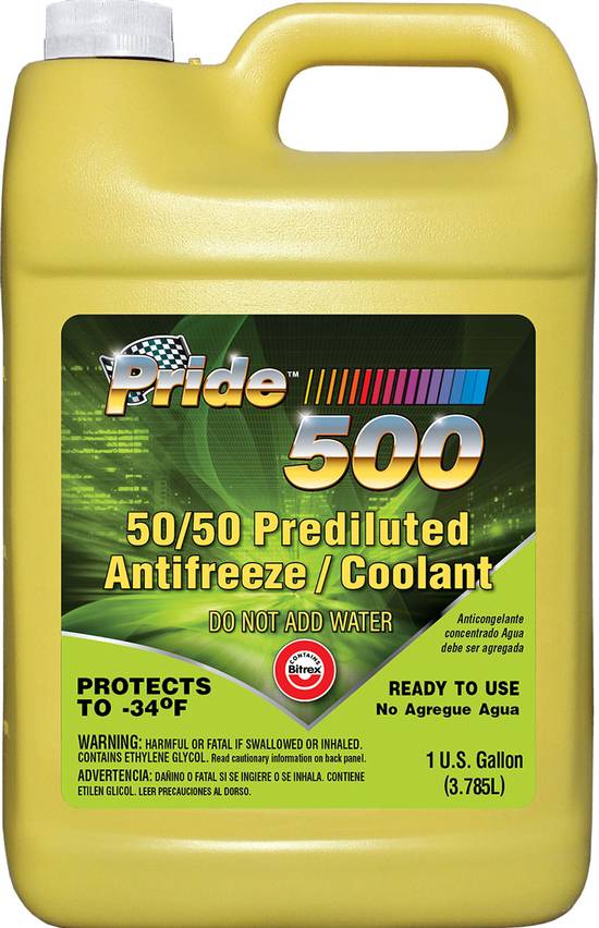 Order Pride 500 50/50 Anti Freeze Coolant food online from Pepack Sunoco store, Peapack on bringmethat.com