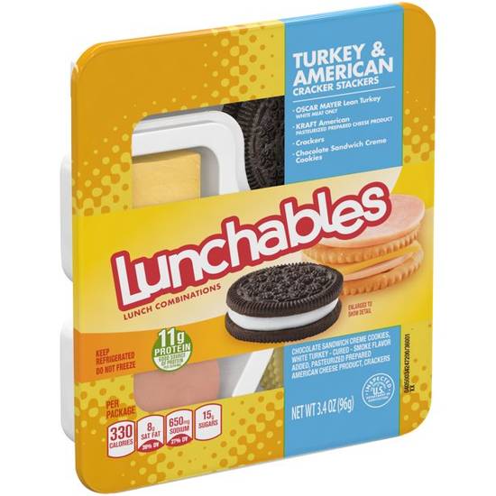 Order Lunchables Turkey & American Cheese Cracker Stackers Snack Kit With Chocolate Sandwich Cookies food online from Exxon Food Mart store, Port Huron on bringmethat.com