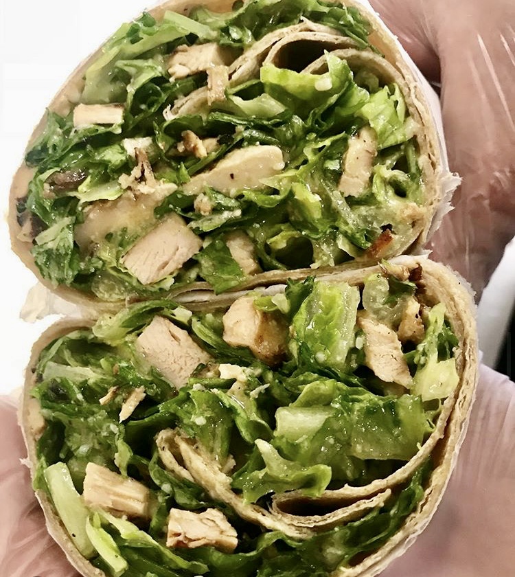 Order Grilled Chicken Caesar Wrap food online from Max Bialystok & Company store, Long Beach on bringmethat.com
