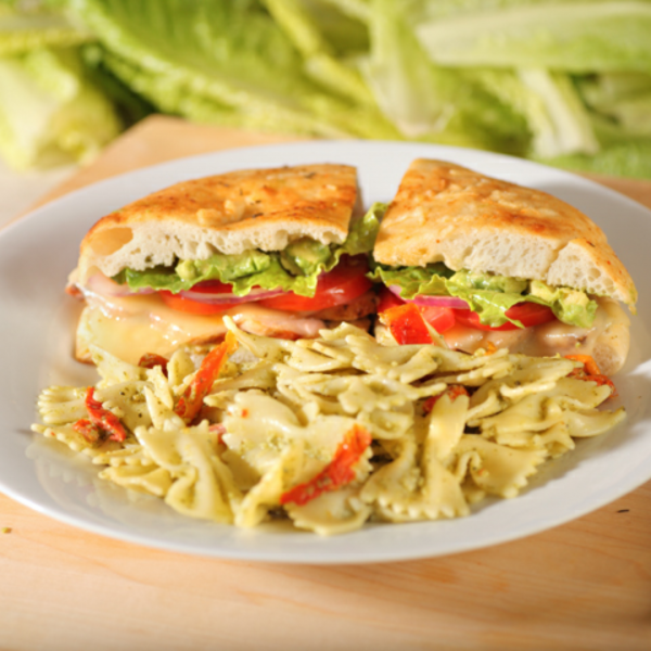 Order Garlic and Basil Chicken Sandwich food online from Stone Oven store, Newport Beach on bringmethat.com