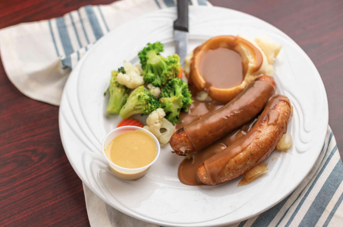 Order Benny Hill Bangers and Mash food online from Maggie Pub store, Santa Fe Springs on bringmethat.com