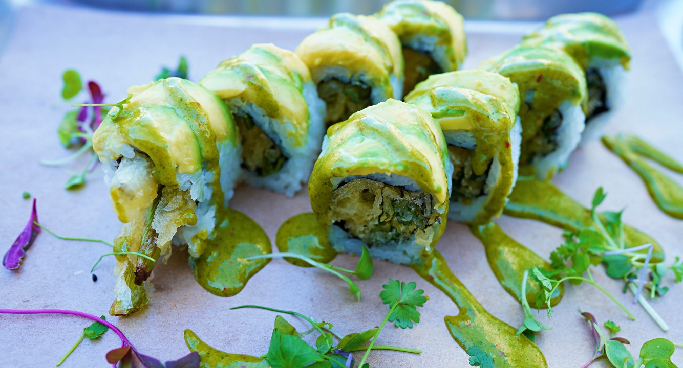 Order Crunch garden roll food online from Ebisu Ramen And Sushi store, Denver on bringmethat.com