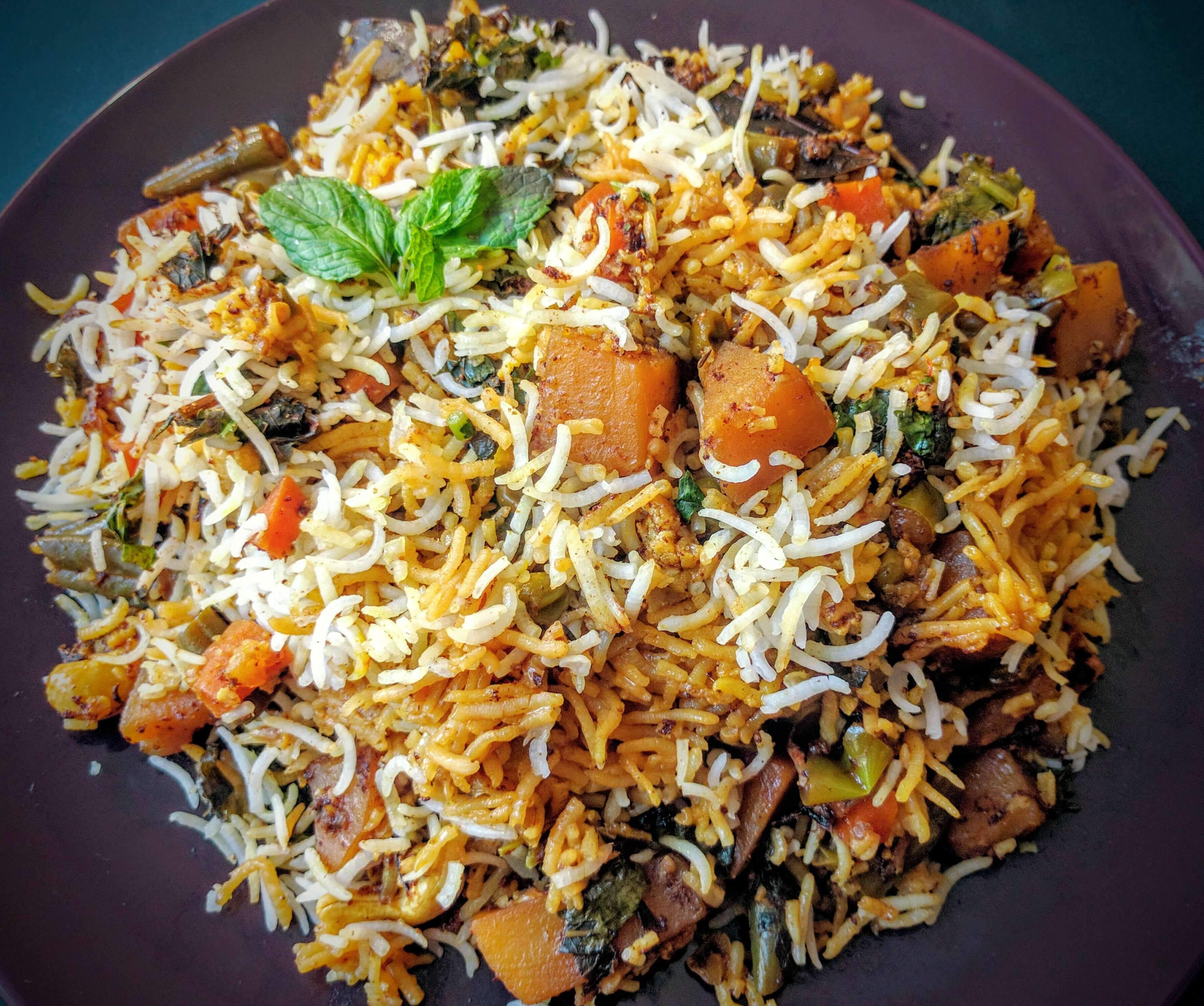 Order Veg. Dum biryani food online from Madras Cafe store, San Diego on bringmethat.com