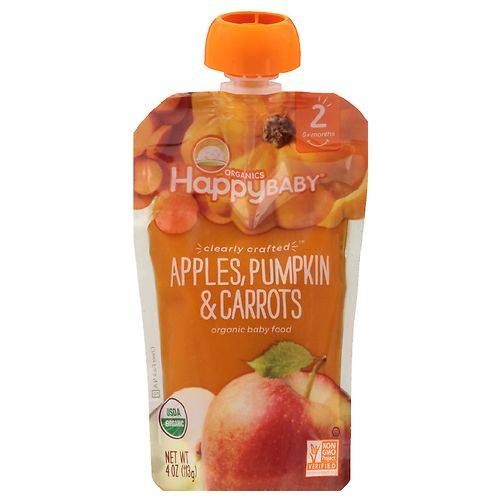 Order Happy Baby Clearly Crafted Baby Food Apple/Pumpkin/Carrot - 4.0 oz food online from Walgreens store, FAIRBANKS on bringmethat.com
