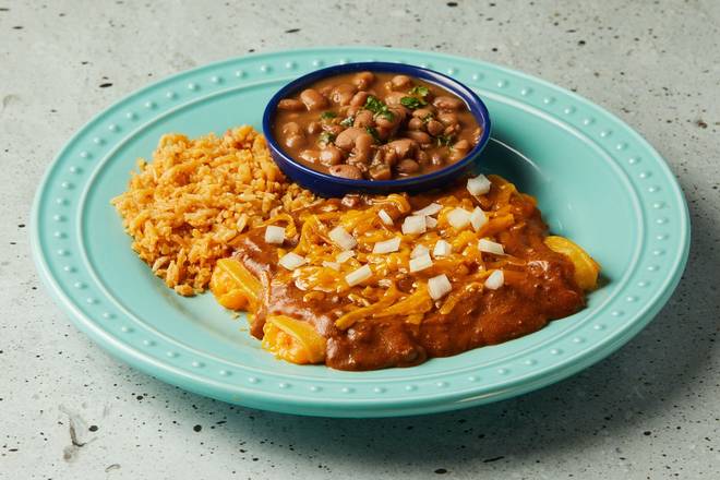 Order Classic Cheese Enchiladas food online from Blue Goose Cantina store, Mckinney on bringmethat.com
