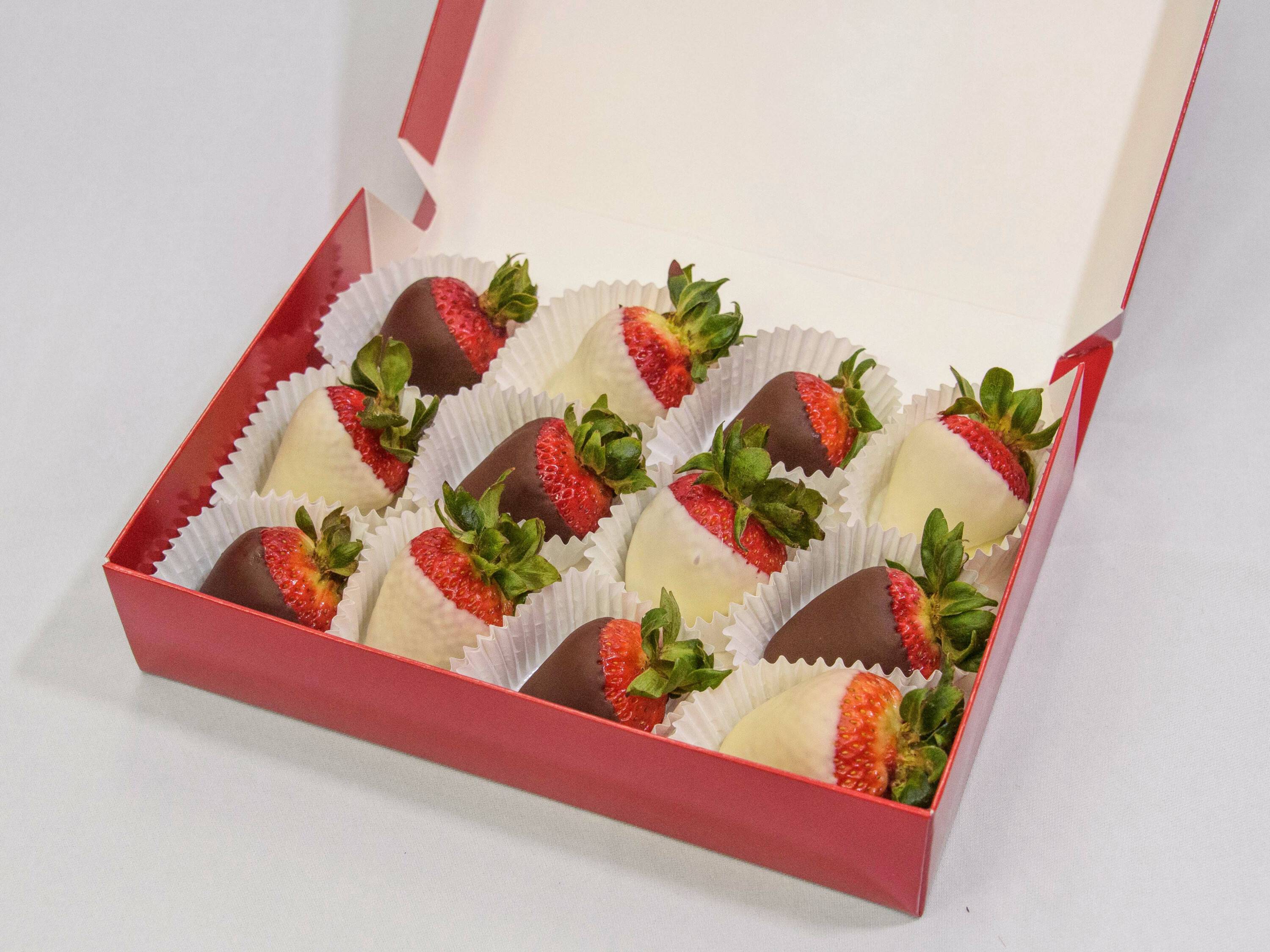 Order Hand-Dipped White and Semisweet Chocolate Strawberries Box food online from Edible Arrangements store, Carlsbad on bringmethat.com