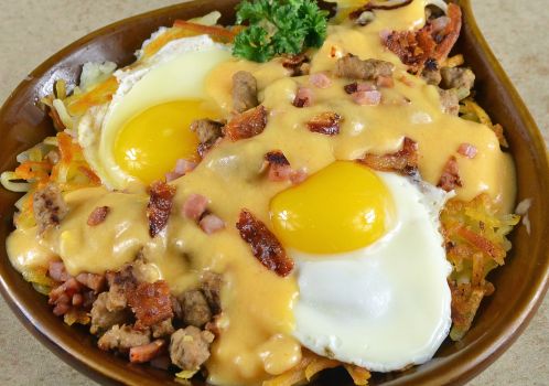 Order Cheese & Meat Lover's Skillet food online from Fryn' Pan Family Restaurant store, Fargo on bringmethat.com