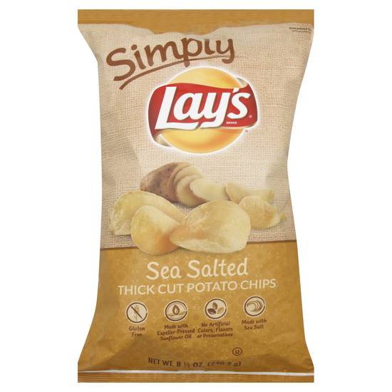 Order Lay's Simply Thick Cut Potato Chips Sea Salted (8.5 oz) food online from Rite Aid store, Eugene on bringmethat.com