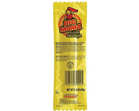 Order Big Mama Pickled Sausage (2.4 oz) food online from Shell store, Gaithersburg on bringmethat.com