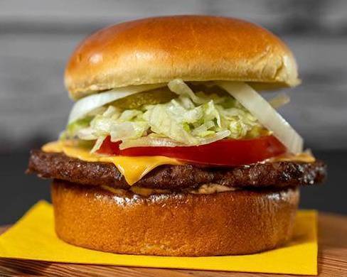 Order Single Burger with Cheese food online from Big Deal Burger store, Solvang on bringmethat.com