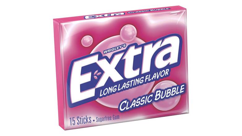 Order Extra Classic Bubble Sugar Free Chewing Gum- 15 Ct food online from Exxon Constant Friendship store, Abingdon on bringmethat.com