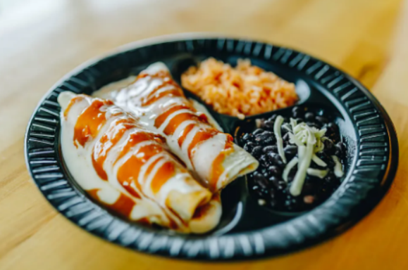 Order  - Enchiladas Plate food online from Chubby's Tacos store, Durham on bringmethat.com