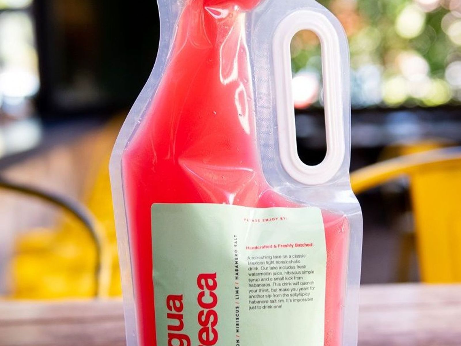 Order Housemade Watermelon Hibiscus Spicy Agua Fresca (32oz) food online from Eureka! store, Bakersfield on bringmethat.com
