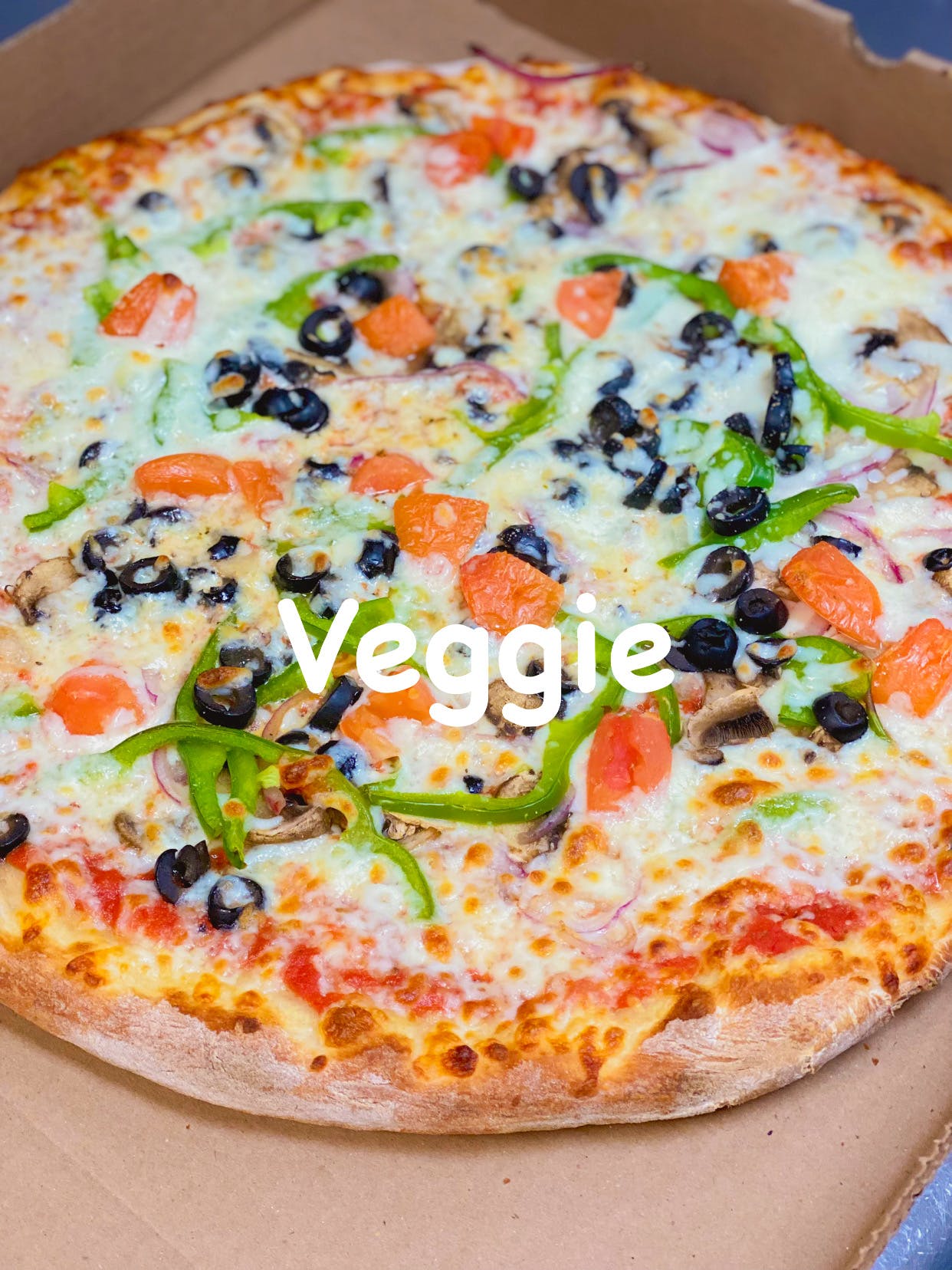 Order Veggie Pizza - Large 14" (8 Slices) food online from Papa Subs & Pizza store, Holly Springs on bringmethat.com