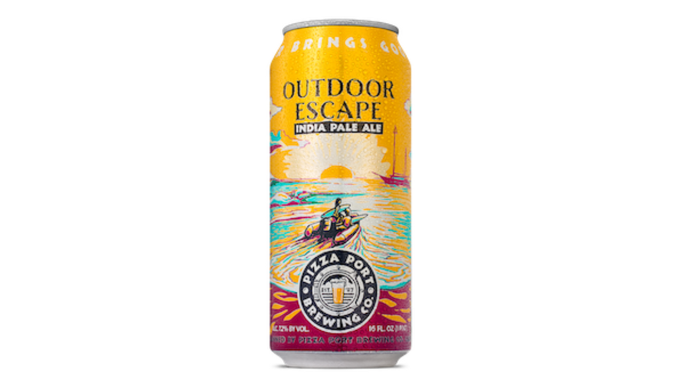Order Pizza Port Rotating Beer Series - Outdoor Escape 6x 16oz Cans food online from Rancho Liquor store, Thousand Oaks on bringmethat.com