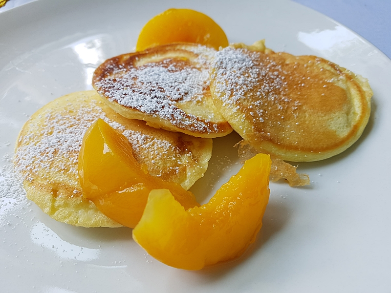 Order Peach Pancakes food online from Neal Coffee Shop store, San Mateo on bringmethat.com