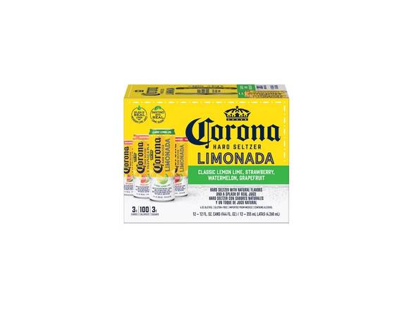 Order Corona Hard Seltzer Limonada Variety Pack Gluten Free Spiked Sparkling Water - 12x 12oz Cans food online from Shell Beach Liquor & Deli store, Pismo Beach on bringmethat.com