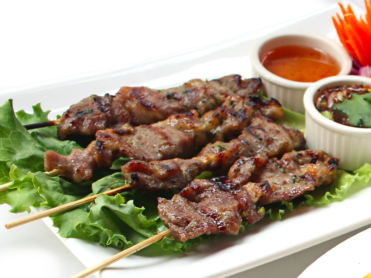 Order Grilled Pork Skewers  food online from Saladang Garden store, Pasadena on bringmethat.com