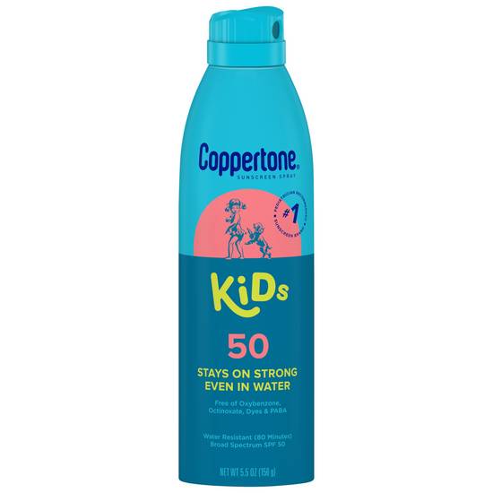 Order Coppertone Kids Sunscreen Water Resistant Continuous Spray Broad Spectrum SPF 50, 5.5 OZ food online from CVS store, MANKATO on bringmethat.com