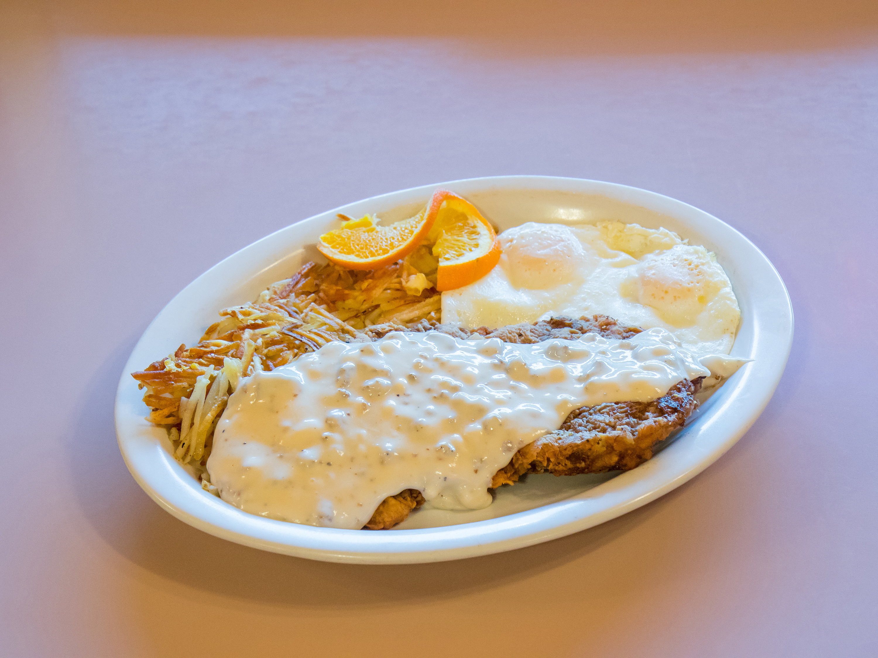 Order Chicken Fried Steak and Eggs Breakfast food online from Lj Cafe store, Chattaroy on bringmethat.com