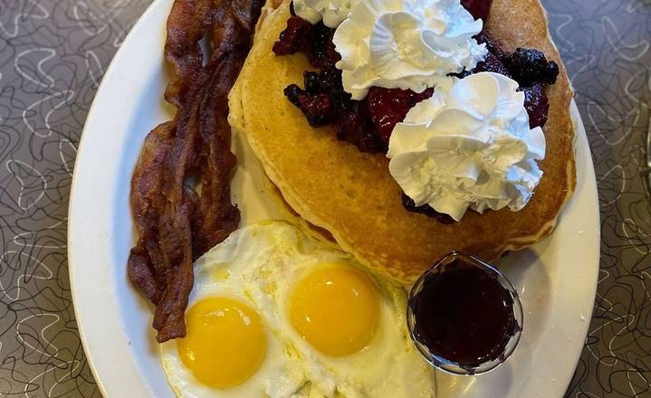 Order Pancakes w/ 5 Berry Mix Combo - OO food online from Biscuits Cafe store, Glendale on bringmethat.com