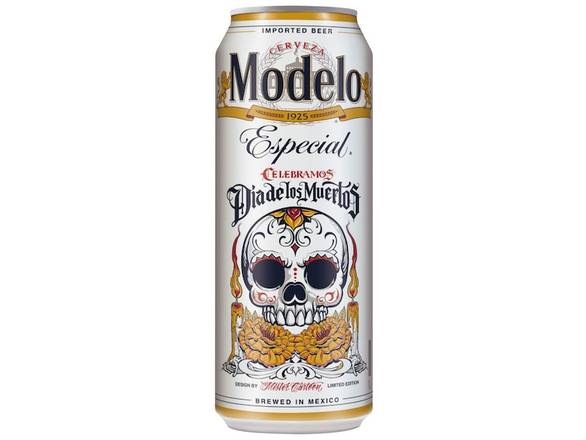 Order Modelo Especial Lager Mexican Beer - 24oz Can food online from Liquor & Tobacco store, Batavia on bringmethat.com