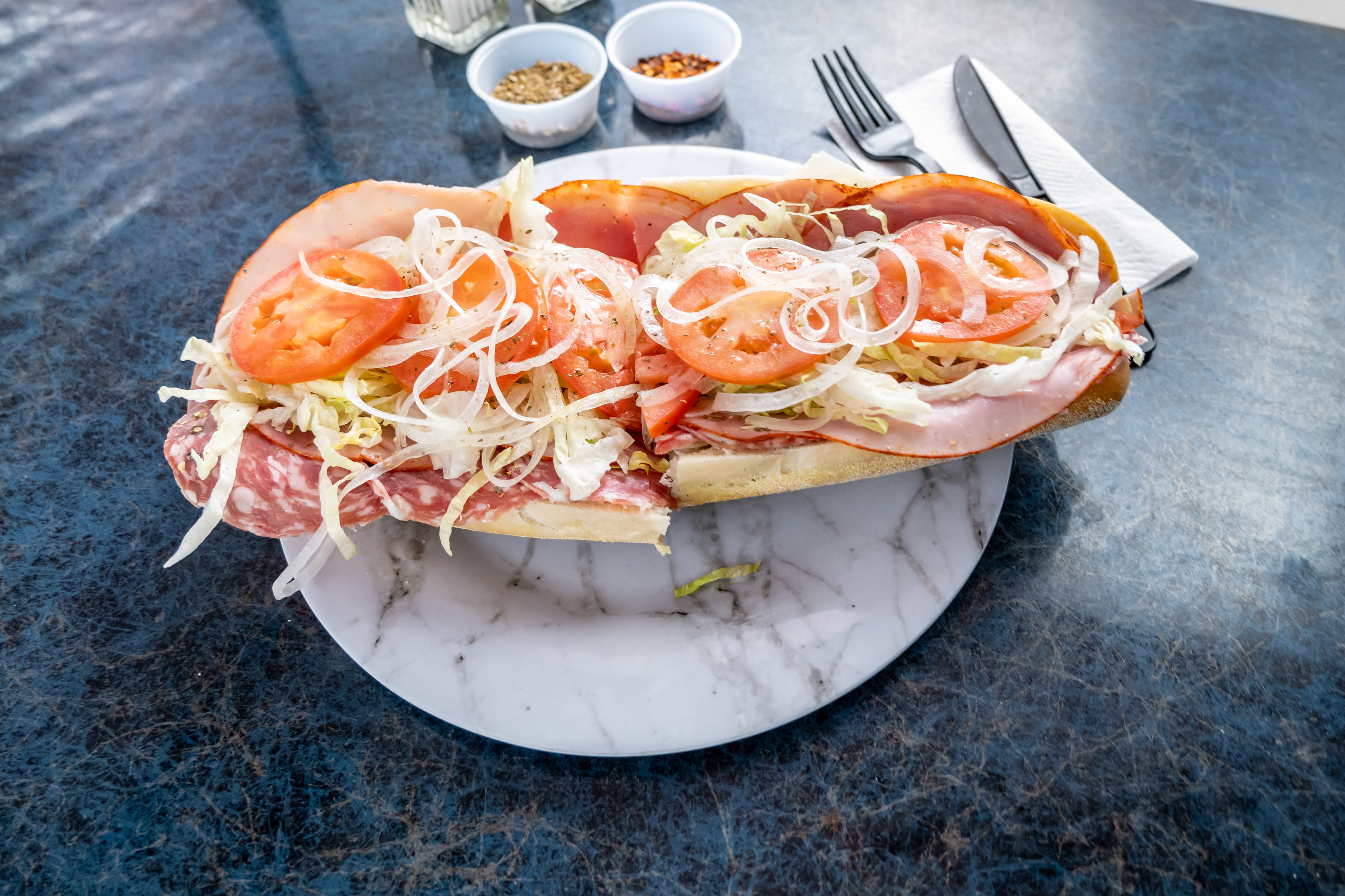 Order Italian Hoagie - 12" food online from Marzella's Pizza store, Collegeville on bringmethat.com