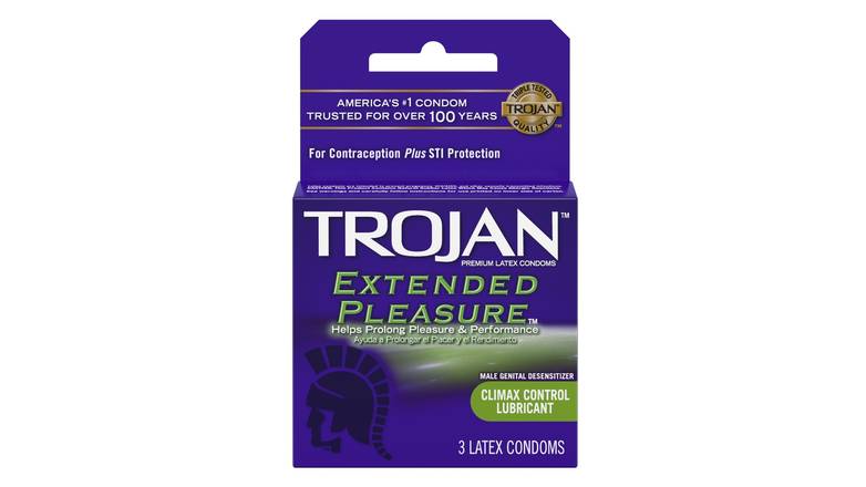 Order Trojan Extended Climax Control Lubricated Condoms food online from Red Roof Market store, Lafollette on bringmethat.com