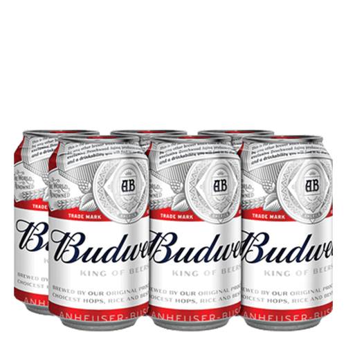 Order Budweiser Cans - 12 oz Cans/6 Pack food online from Bottle Shop & Spirits store, Los Alamitos on bringmethat.com