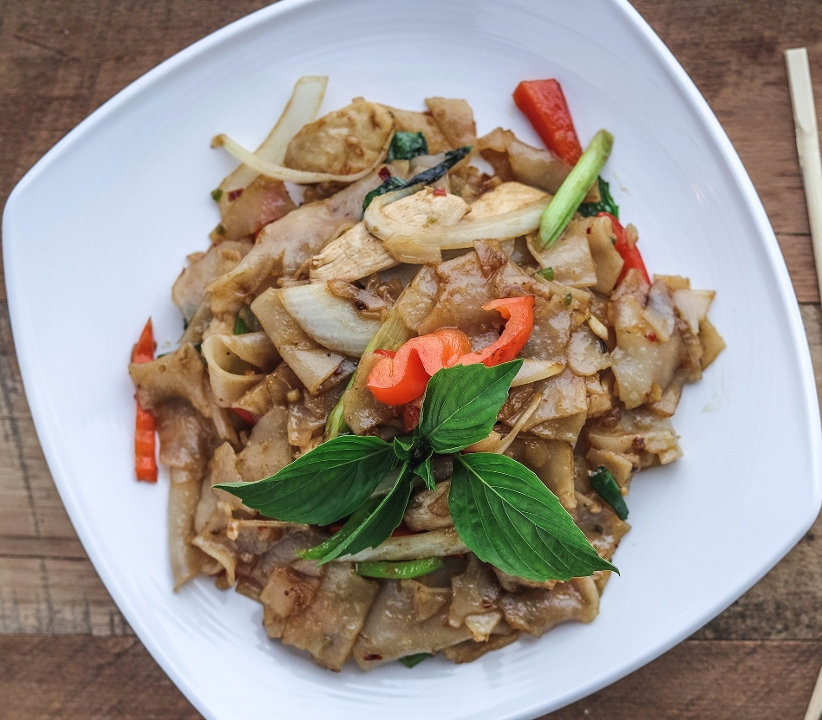 Order #.15 Drunken Noodles food online from Family Thais Asian Bistro store, Dallas on bringmethat.com