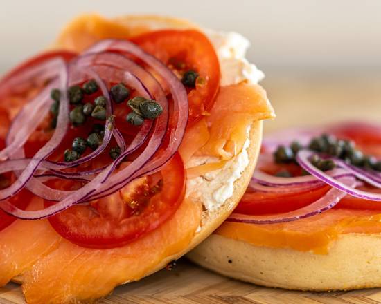 Order The Lox of Love Bagel food online from Shayna's Place store, Dallas on bringmethat.com