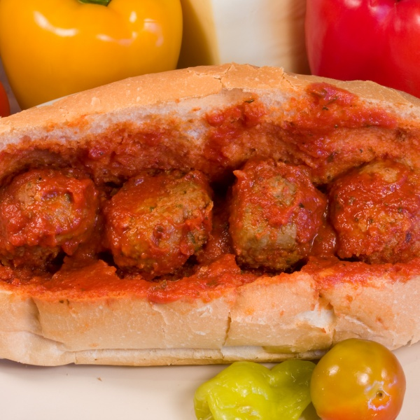 Order Meatball Parmigiana Sub food online from Ameci Pizza & Pasta store, Simi Valley on bringmethat.com