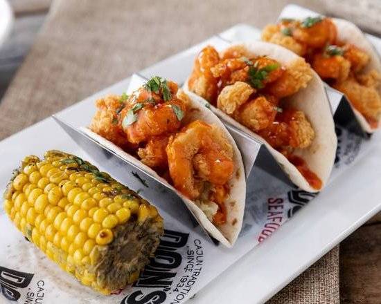 Order Zydeco Shrimp Tacos food online from Don's Seafood Hut store, Metairie on bringmethat.com
