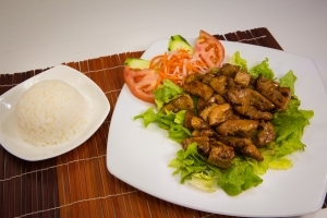 Order AD5 - Bourbon Chicken Dinner food online from Saigon Cafe store, Lawrenceville on bringmethat.com