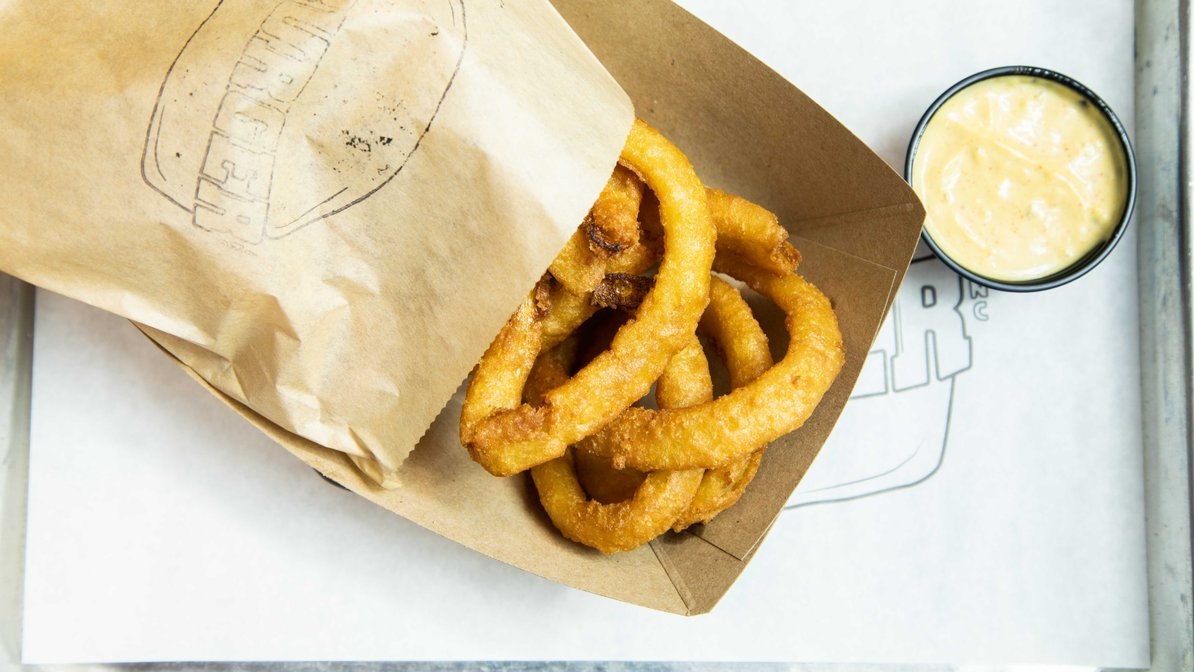 Order Onion Rings food online from Go Burger store, Mount Sinai on bringmethat.com