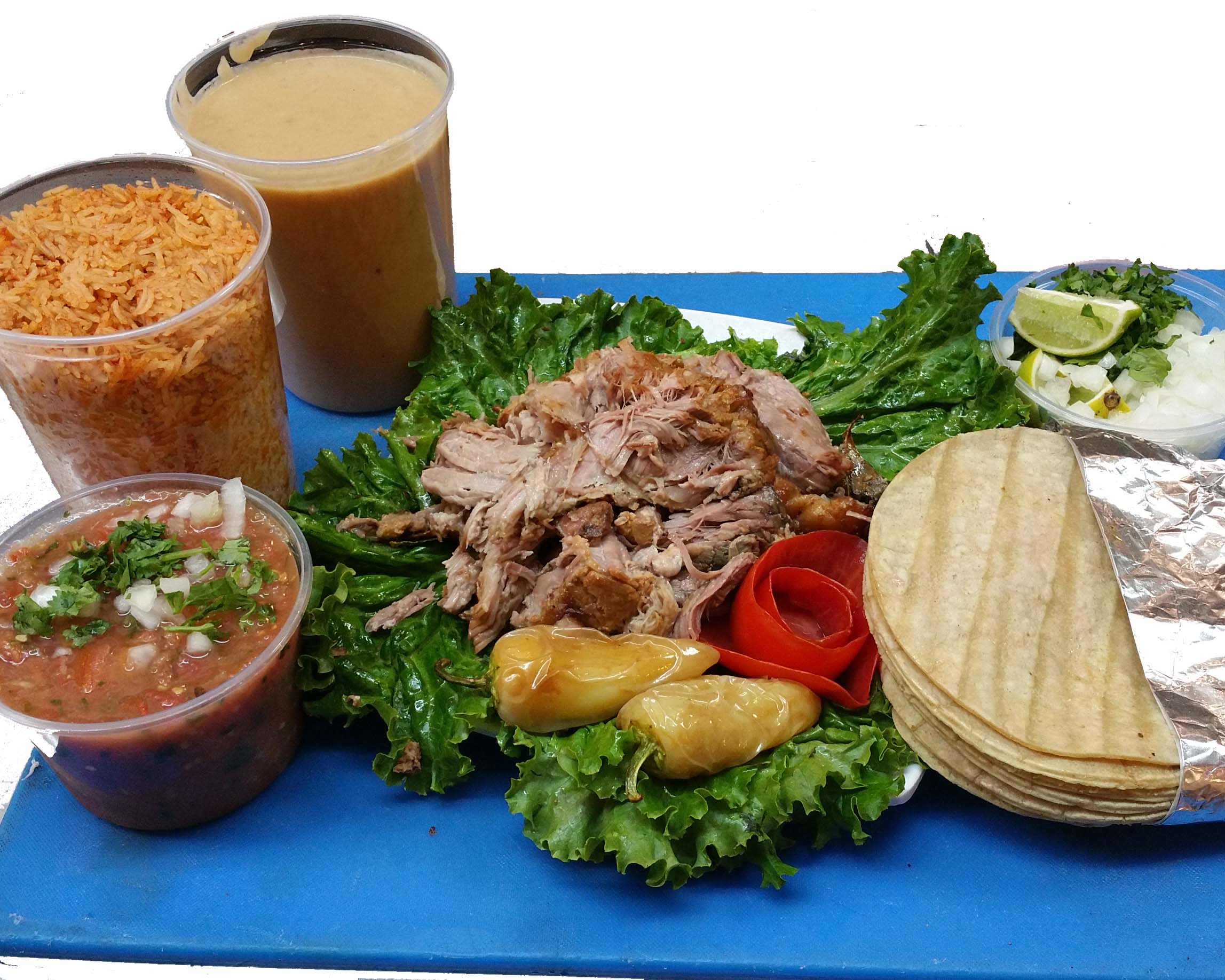 Order 2 lb. Carnitas Family Deal #2 ( B ) food online from Carnival Grill store, Chula Vista on bringmethat.com