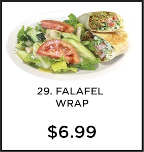 Order 29. Falafel Wrap food online from Mystic Grill store, La Mesa on bringmethat.com