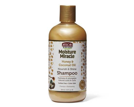 Order African Pride Moisture Miracle Honey & Coconut Oil Nourish & Shine Shampoo 12 fl oz food online from iDa Beauty Supply Store store, Middletown on bringmethat.com