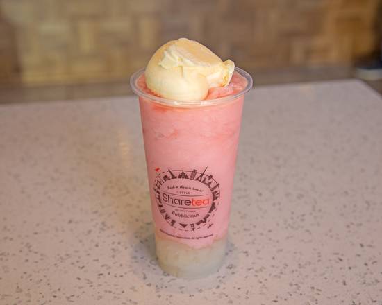 Order Strawberry Ice Blended with Lychee Jelly and Ice Cream food online from Sharetea store, Riverside on bringmethat.com
