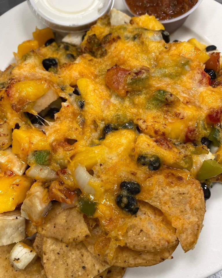Order Sweet Chili Chicken Nachos food online from Revolutionary Lounge & Cafe store, Toms River on bringmethat.com