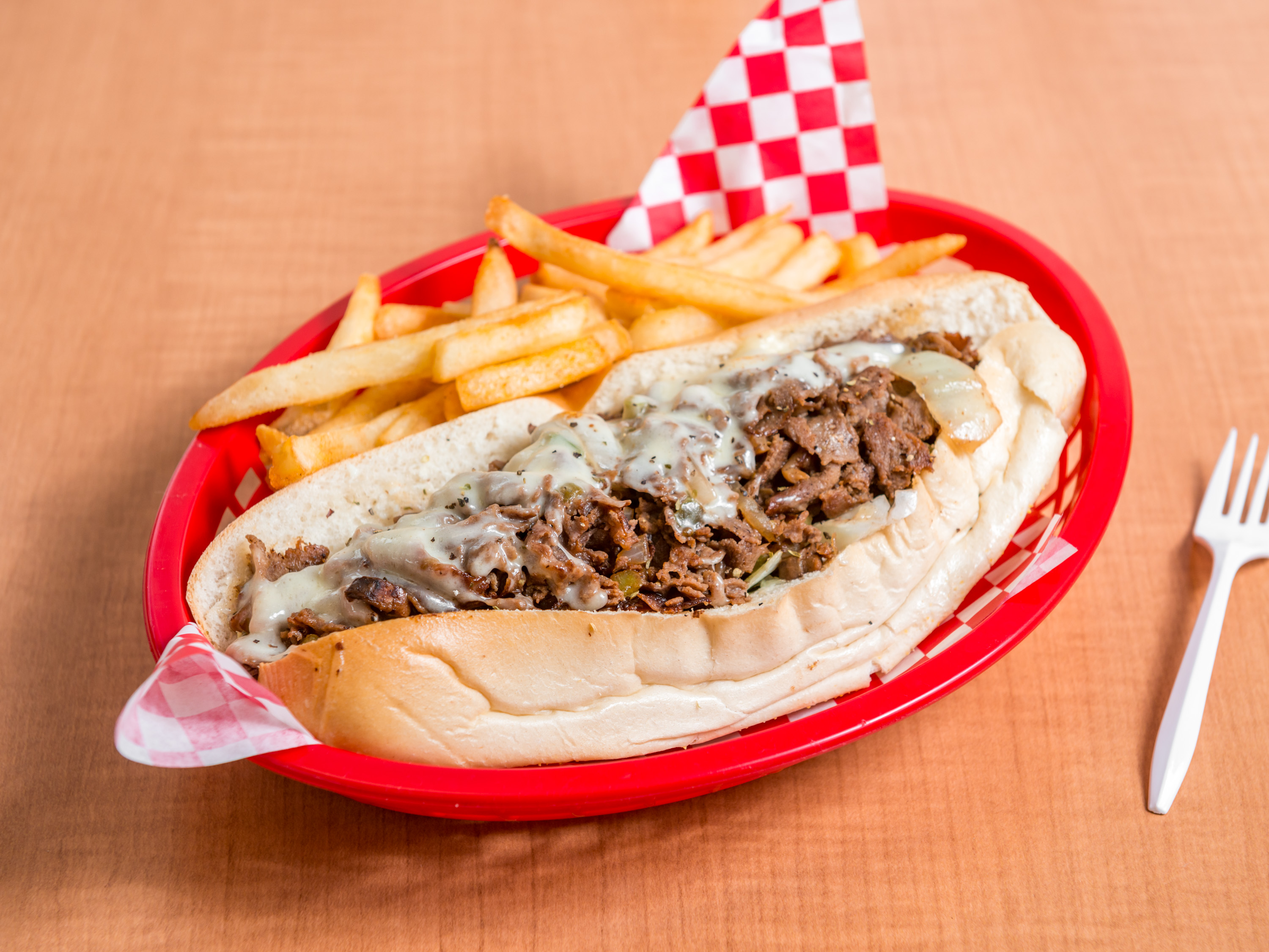 Order 11" Philly Steak food online from Nick's Gyros Seafood IV store, Columbia on bringmethat.com