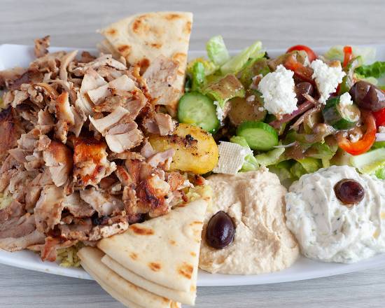 Order Chicken Gyro Plate food online from My Greek Kitchen store, Costa Mesa on bringmethat.com