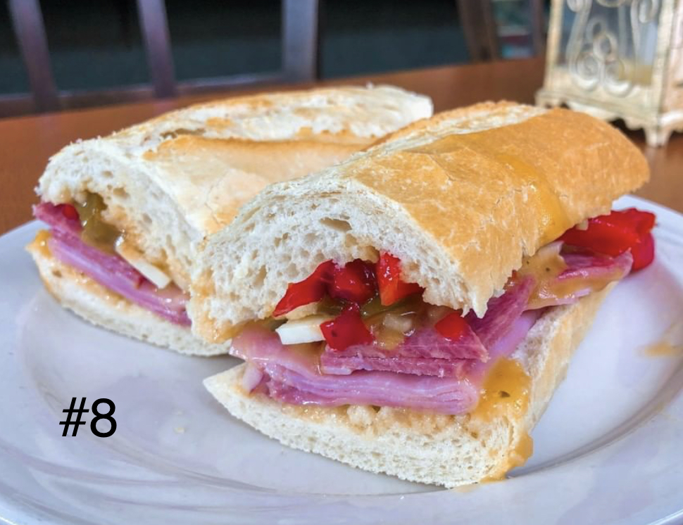 Order #8. Salami and Ham Sandwich food online from Boulangerie Cafe store, Syracuse on bringmethat.com