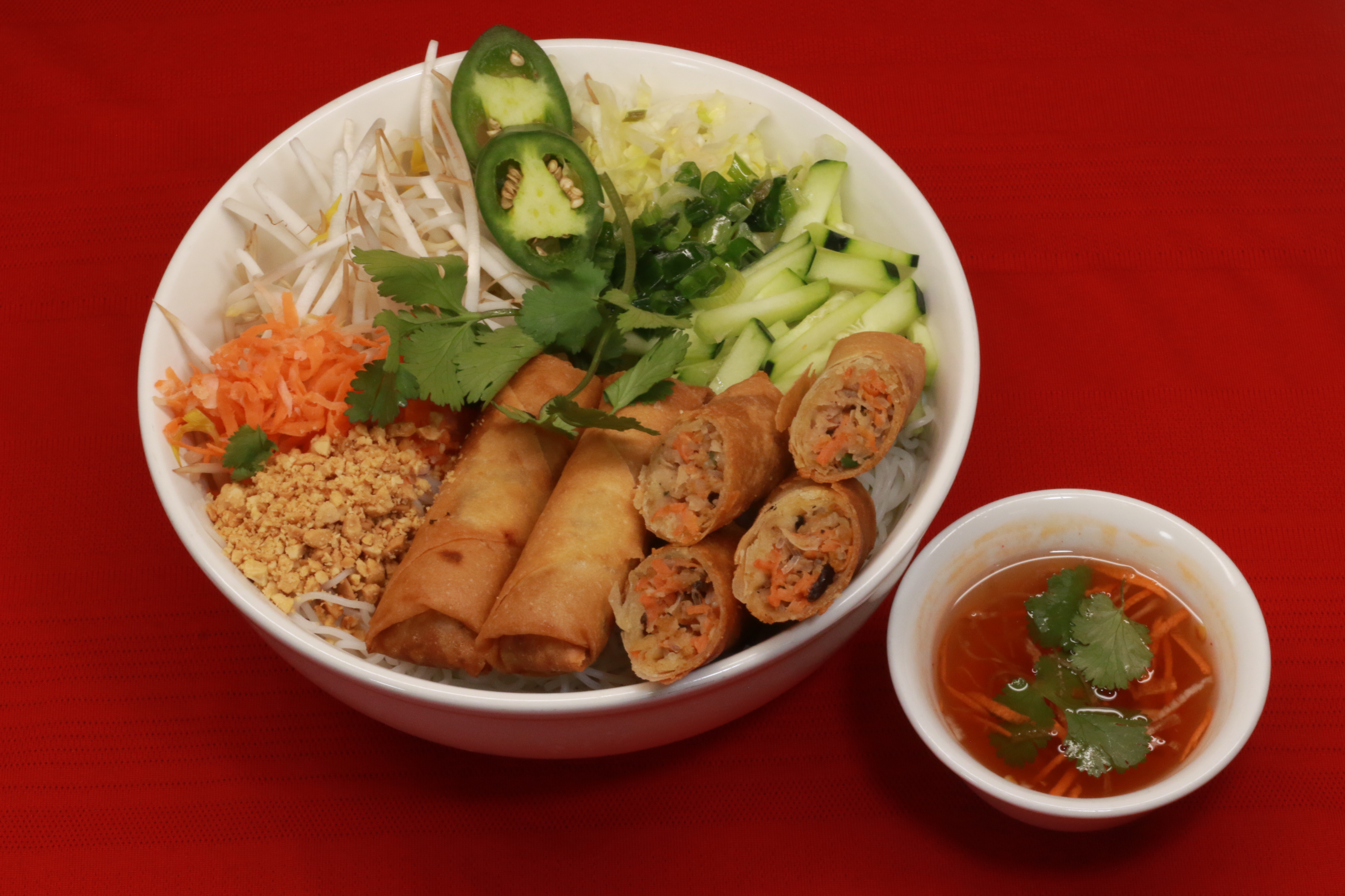 Order V6. Vietnamese Egg Roll Noodle Bowl food online from Pho Khang store, Englewood on bringmethat.com