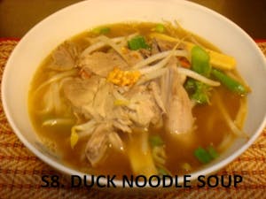 Order S8. Duck Noodle Soup food online from Bua Thai Restaurant store, Old Orchard Beach on bringmethat.com