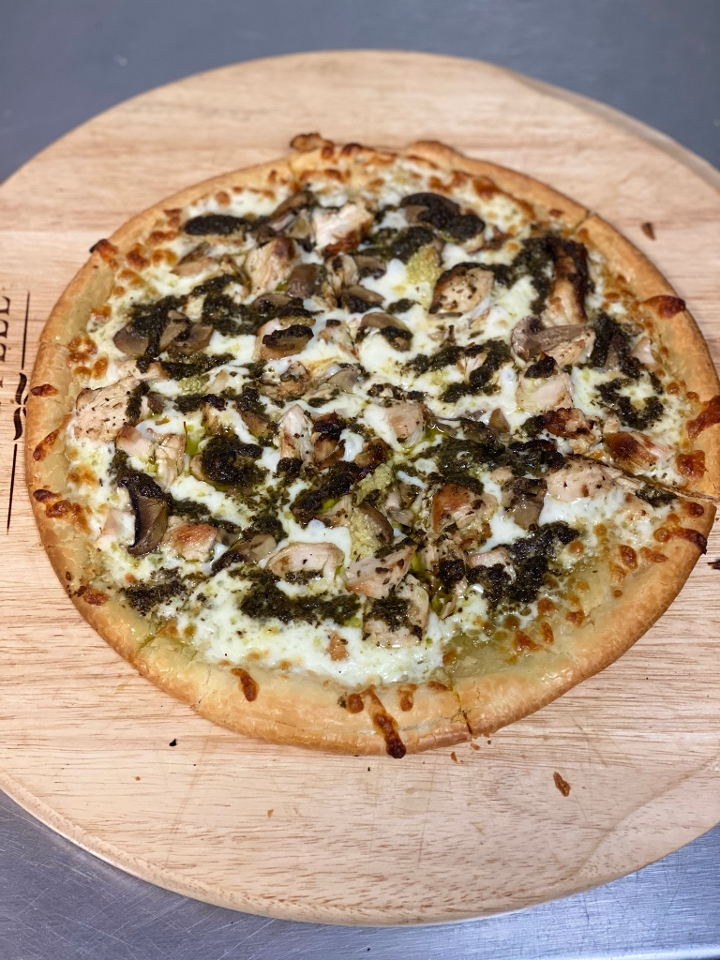 Order GF Chicken Pesto Pizza food online from Piemonte Pizza & Grill store, Providence on bringmethat.com