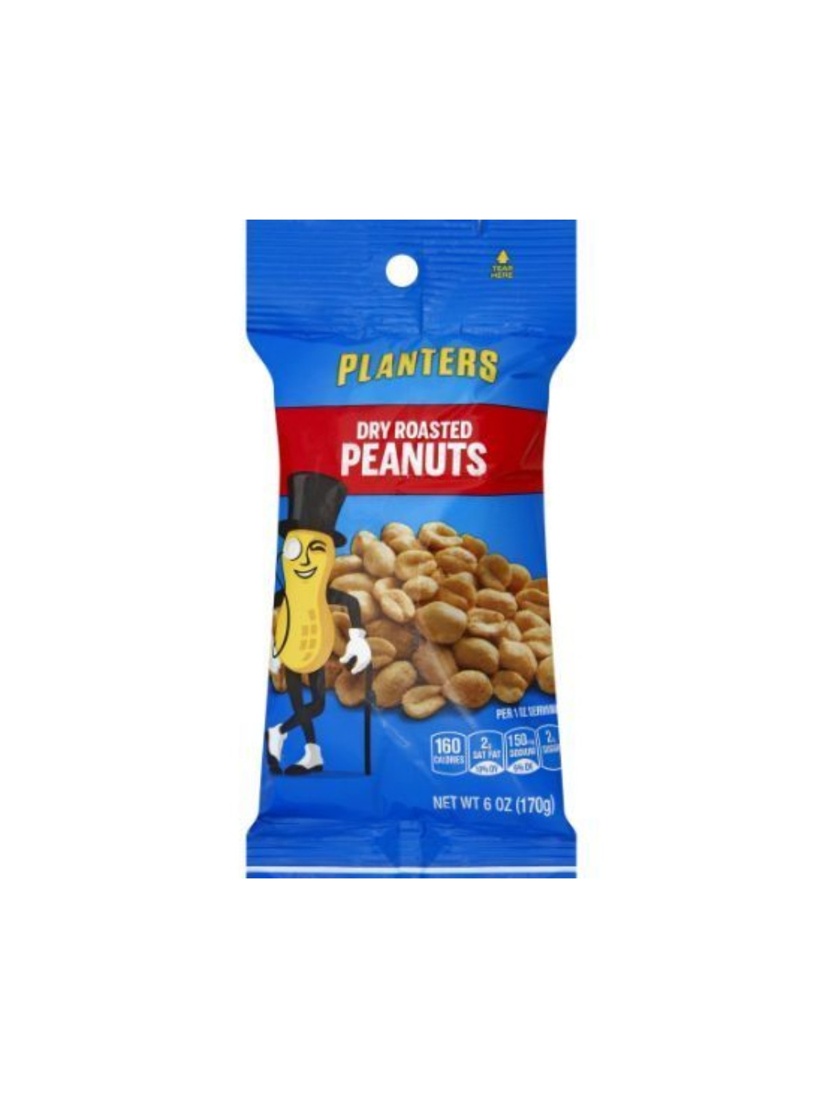 Order Planters Dry Roasted Peanuts (6 oz) food online from Light Speed Market store, Los Angeles on bringmethat.com