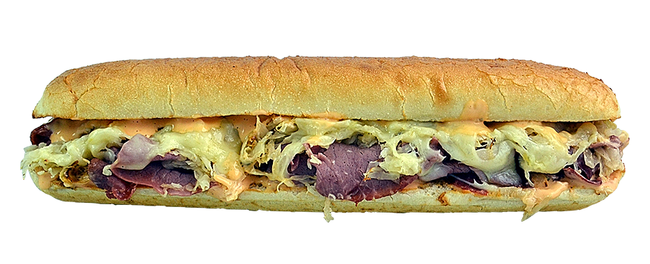 Order Corned Beef Reuben Sub food online from Larry's Giant Subs - Monument store, Jacksonville on bringmethat.com
